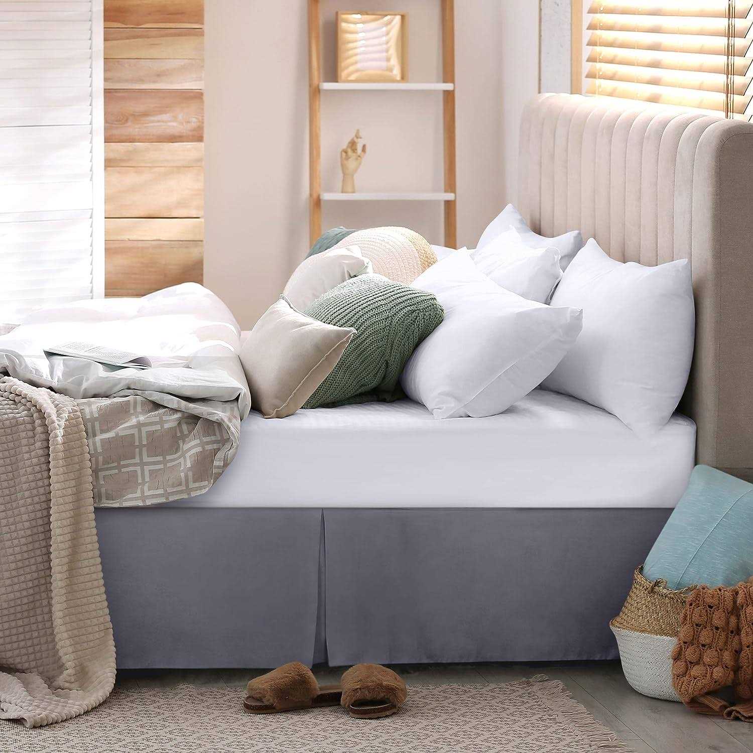 Utopia Bedding Bed Skirt Soft Quadruple Pleated Ruffle Easy Fit with 16 Inch Tailored Drop - Image 2