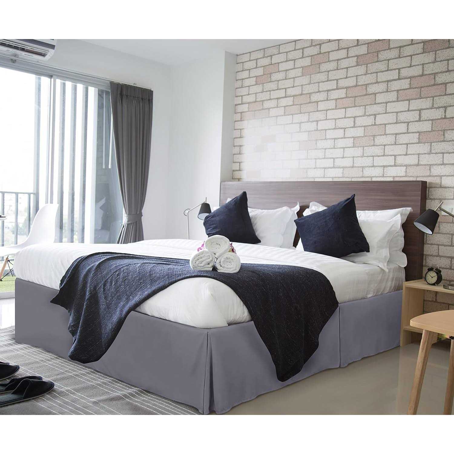 Utopia Bedding Bed Skirt Soft Quadruple Pleated Ruffle Easy Fit with 16 Inch Tailored Drop - Image 3