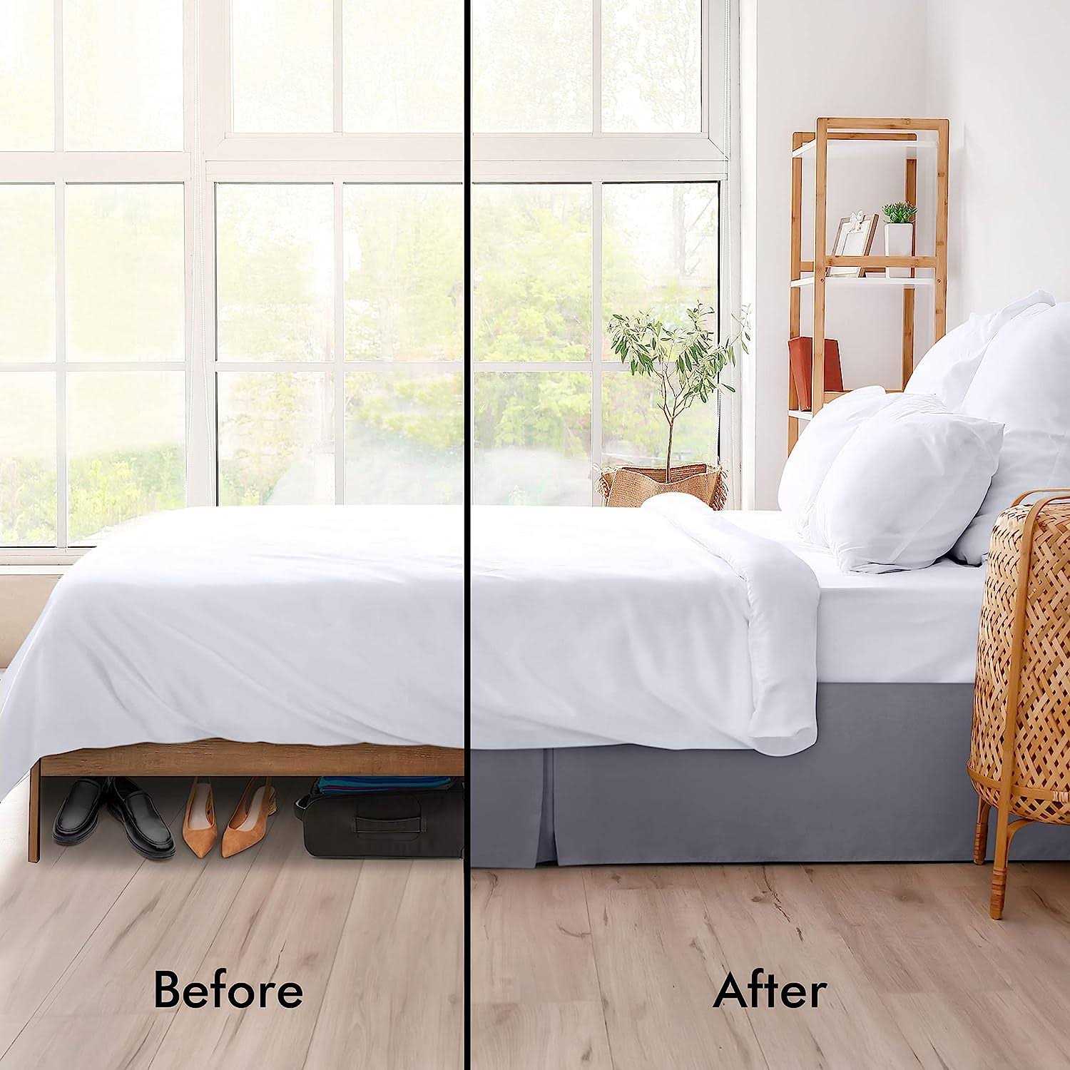 Utopia Bedding Bed Skirt Soft Quadruple Pleated Ruffle Easy Fit with 16 Inch Tailored Drop - Image 4