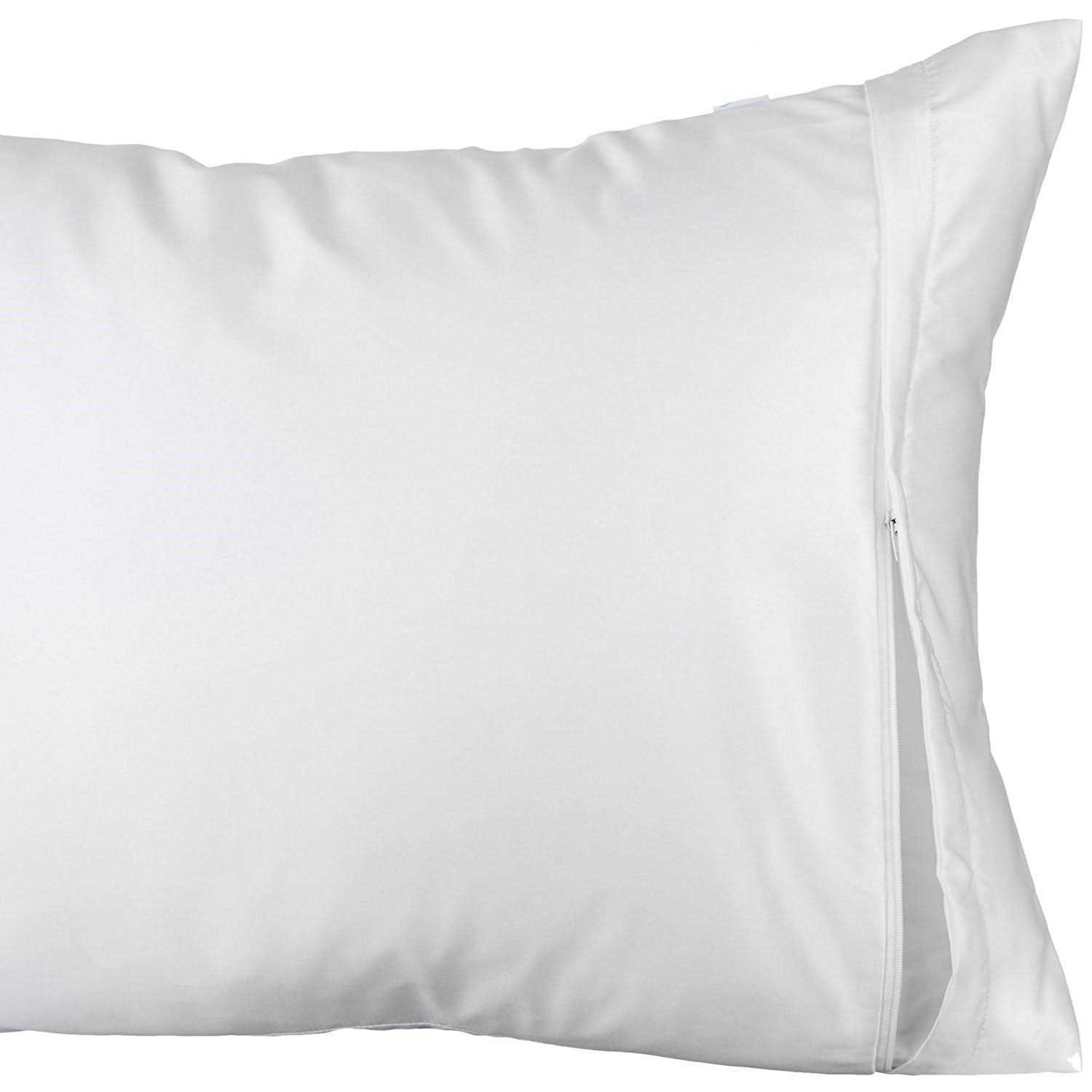 White Classic Luxury Hotel Collection Zippered Style Pillow Cover 200 Thread Count - Image 3