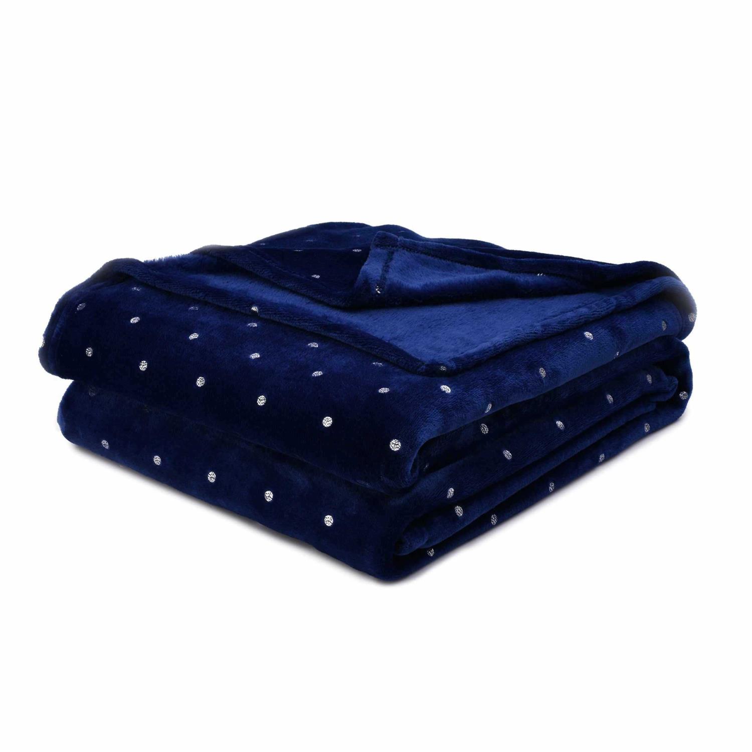 Superior Metallic Polka Dot Ultra-Plush Fleece Blanket - Image 2