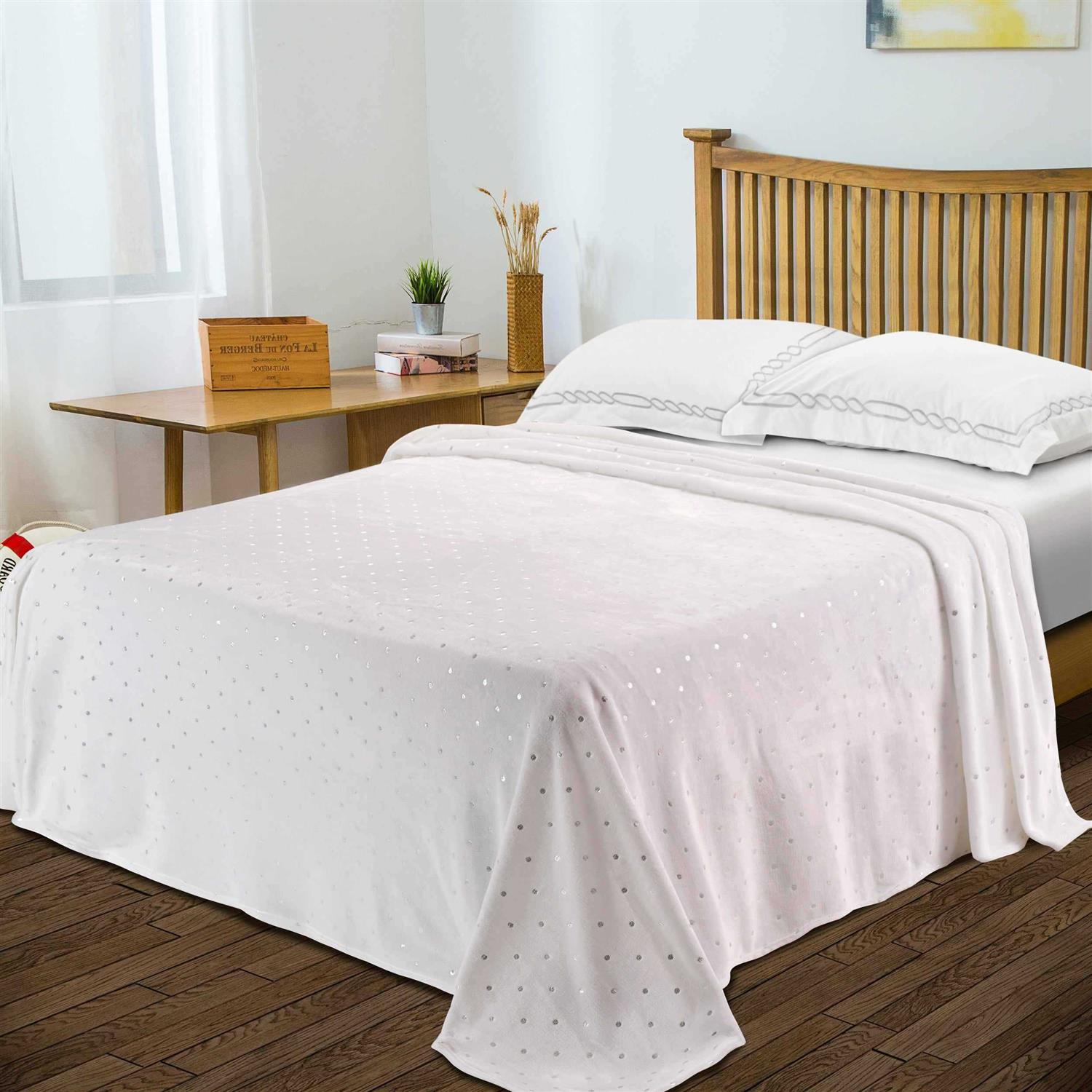 Superior Metallic Polka Dot Ultra-Plush Fleece Blanket - Image 5