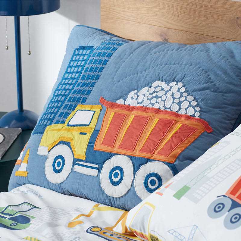 The Company Store Construction Trucks Quilt Blue/ Gray/ Multi - Image 3