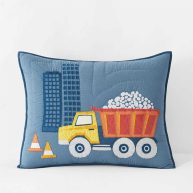 The Company Store Construction Trucks Quilt Blue/ Gray/ Multi