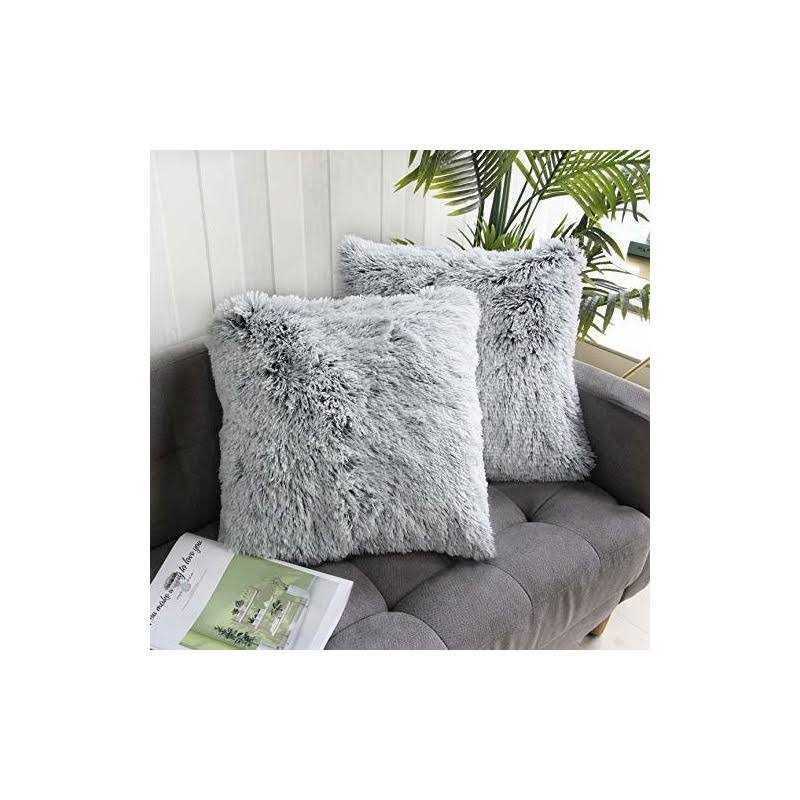 Uhomy Home Decorative Luxury Series Super Soft Faux Fur Throw Pillow Case Cushion Cover for Sofa/Bed