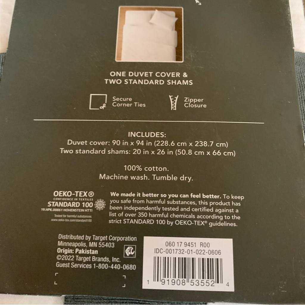 Threshold 3pc Washed Cotton Sateen Duvet & Sham Set - Image 3