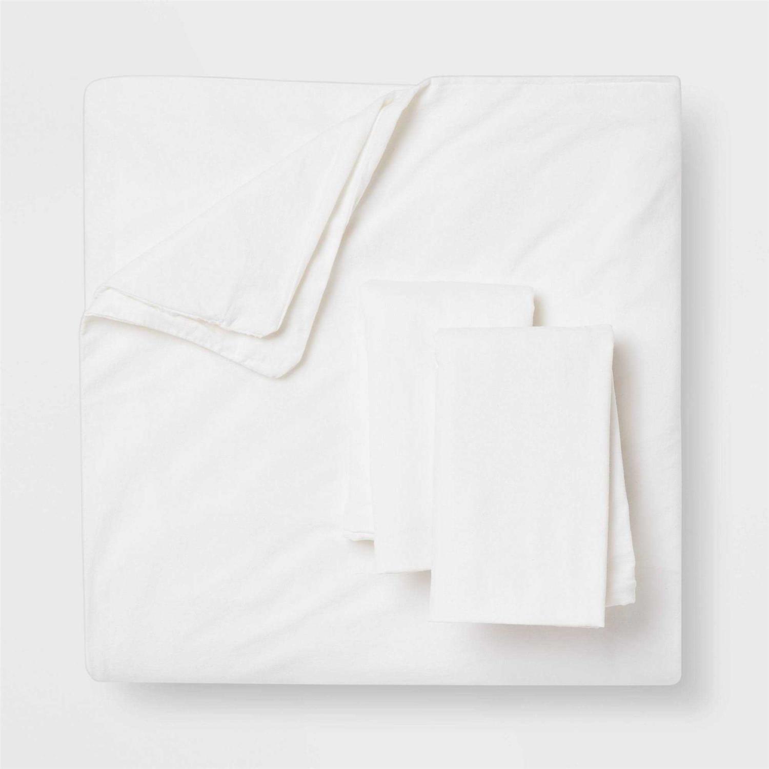 Threshold 3pc Washed Cotton Sateen Duvet & Sham Set - Image 2