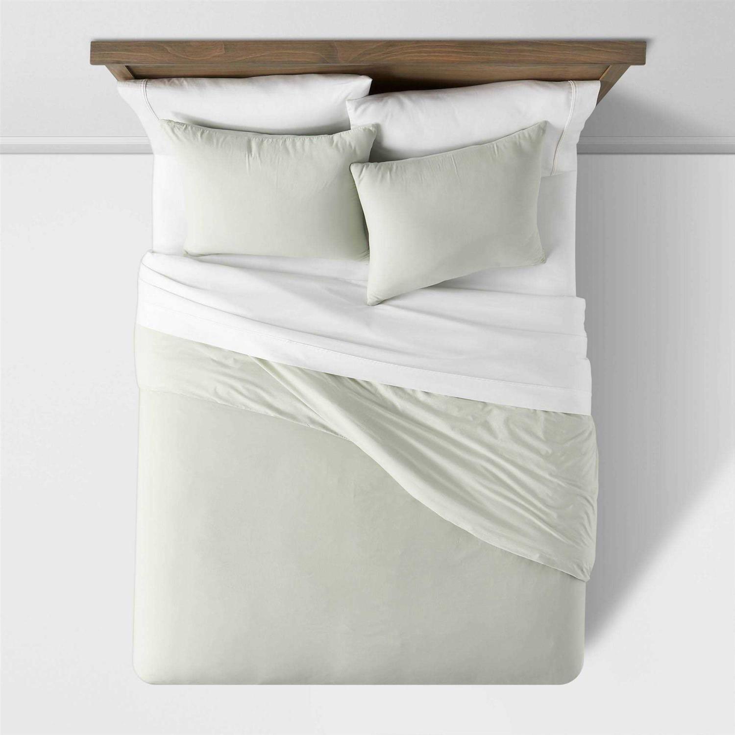 Threshold 3pc Washed Cotton Sateen Duvet & Sham Set - Image 2