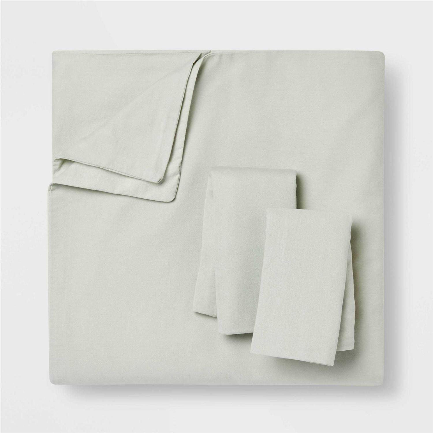 Threshold 3pc Washed Cotton Sateen Duvet & Sham Set - Image 4
