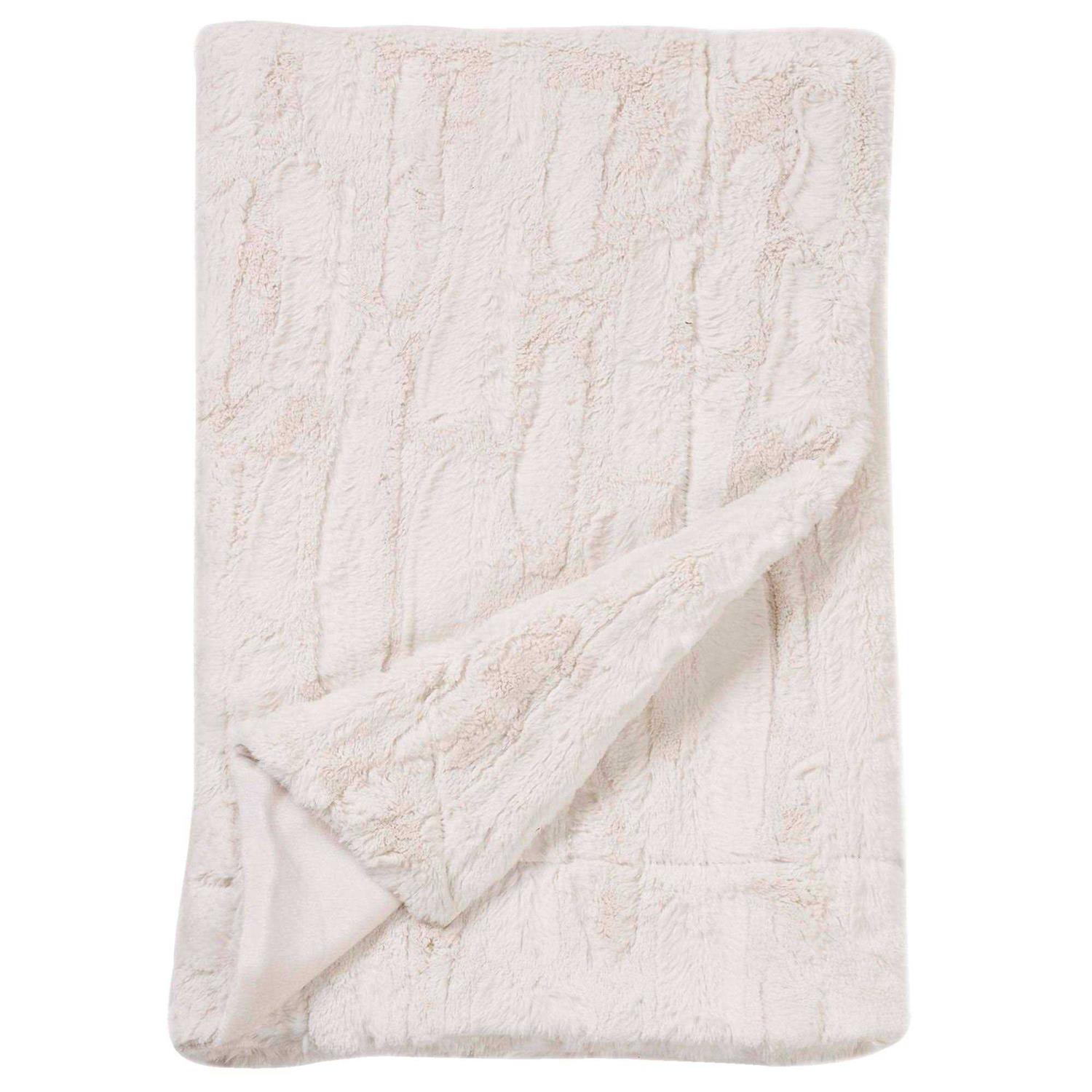 Swift Home Luxe Embossed Faux Fur Throw Blanket