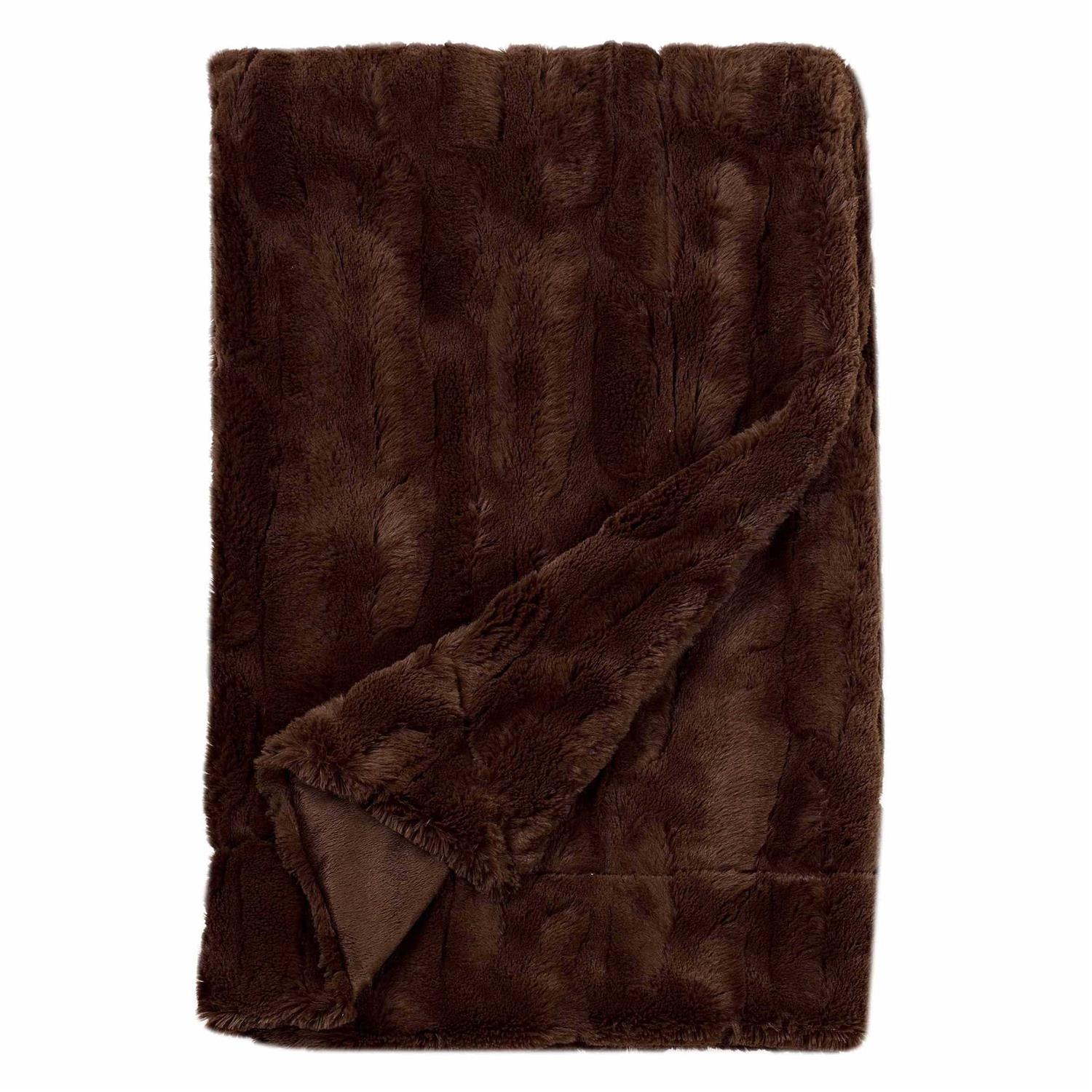 Swift Home Luxe Embossed Faux Fur Throw Blanket - Image 2