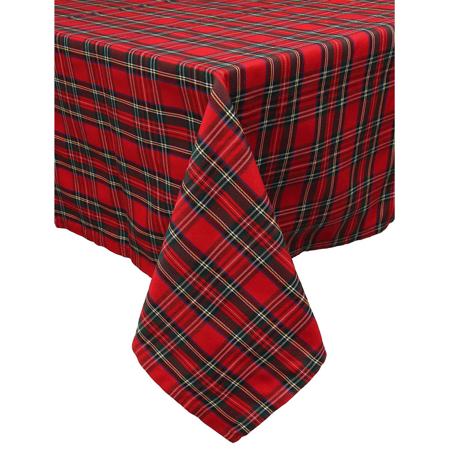 Ruth&Boaz Traditional Scottish Tartan Plaid SquareTablecloth for Famly Dinners & Christmas Parties