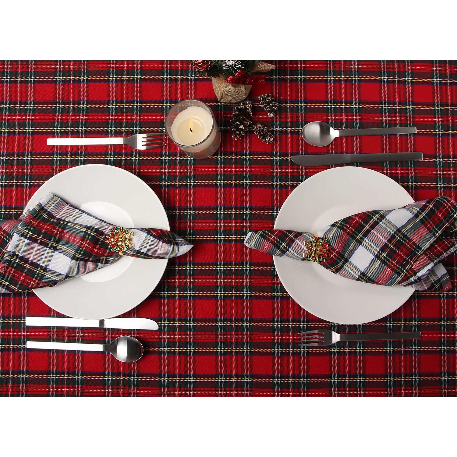 Ruth&Boaz Traditional Scottish Tartan Plaid SquareTablecloth for Famly Dinners & Christmas Parties - Image 4