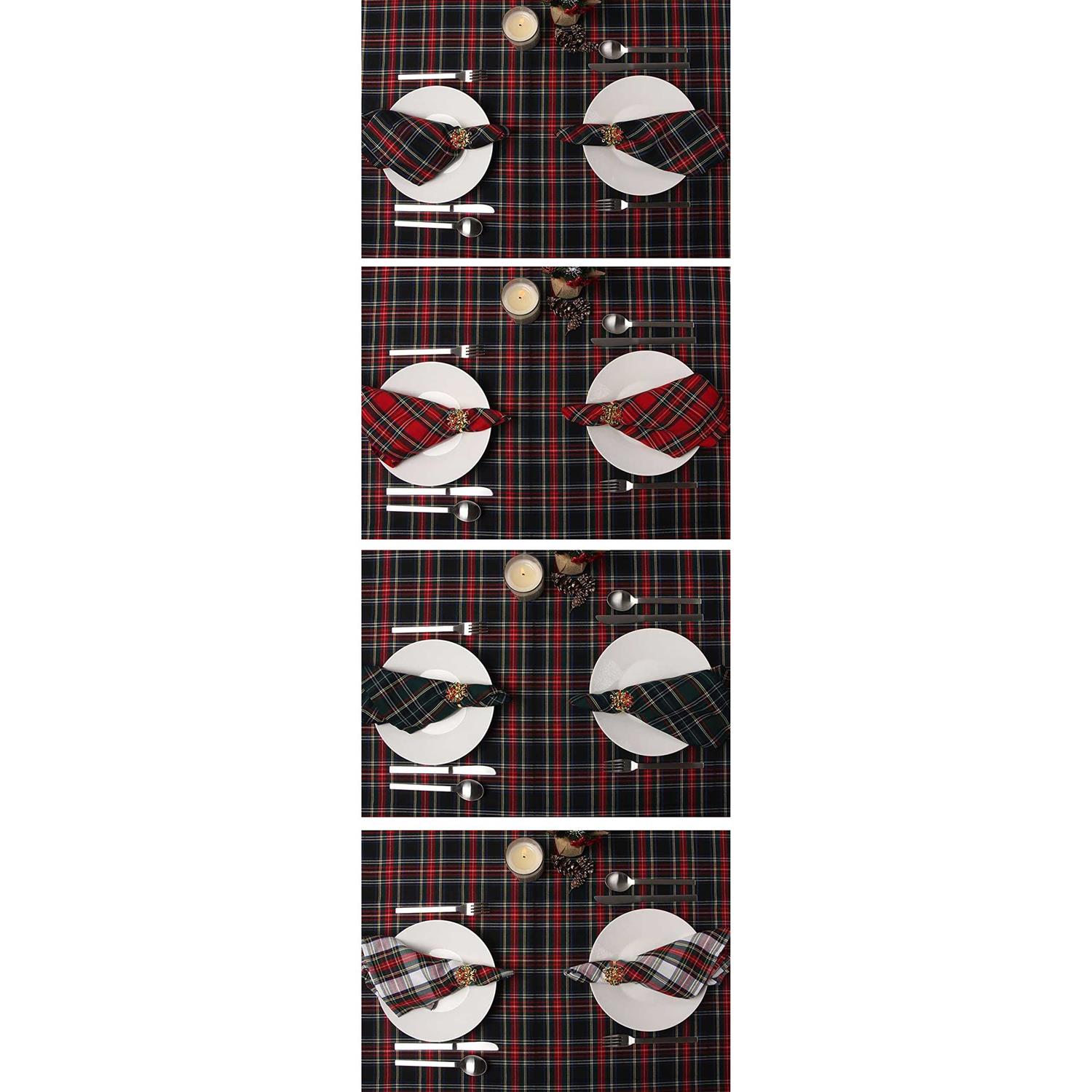Ruth&Boaz Traditional Scottish Tartan Plaid SquareTablecloth for Famly Dinners & Christmas Parties - Image 2