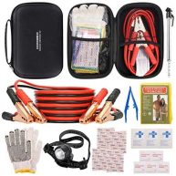 Roadside Assistance Emergency Kit Multipurpose Bag, Premium with Battery Jumper Cable Automotive Kit for Car,vehicle, Truck or Suv for Men or Women