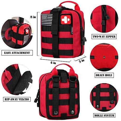 Everlit 250 Pieces Survival First Aid Kit Ifak EMT Molle Pouch Survival Kit Outdoor Gear Emergency Kits Trauma Bag for Camping Boat Hunting Hiking - Image 3