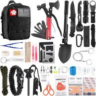 Gift for Father’s Day Men Dad Husband,142 Pcs Survival Kit and First Aid Kit, Professional Emergency Kits Survival Gear and Equipment with Molle
