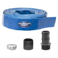 Superior Pump 1-1/2 in. x 25 ft. Lay-Flat Discharge Hose Kit 99621