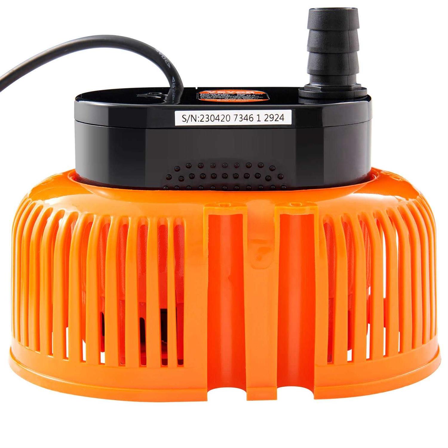 VEVOR Automatic Pool Cover Pump 1/10 HP 75W 540 Gph Submersible with 3 Adapters & 16 ft Hose - Image 3