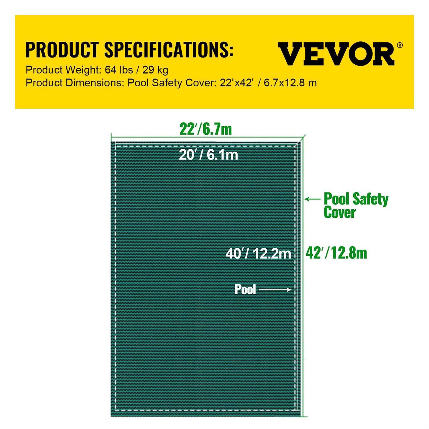 VEVOR Inground Pool Safety Cover Rectangular Winter Pool Cover YYCM - Image 3