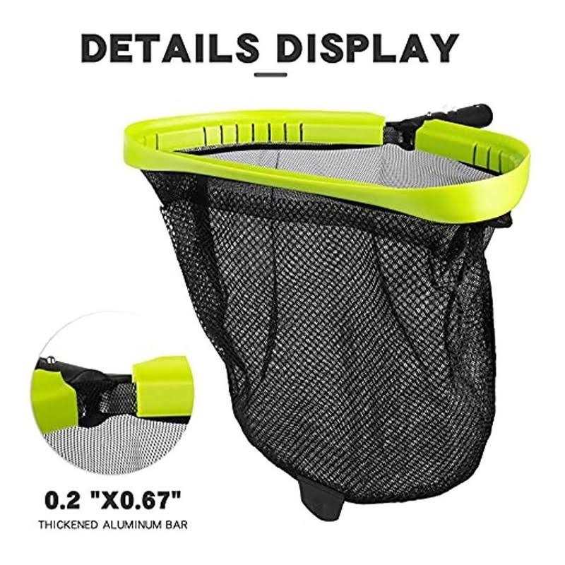 Sepetrel Pool Net,Professional Swimming Pool Leaf Skimmer Nets for Cleaning with Double-layer Deep Big Bag,Heavy Duty Aluminum Frame & Handle Rake - Image 2