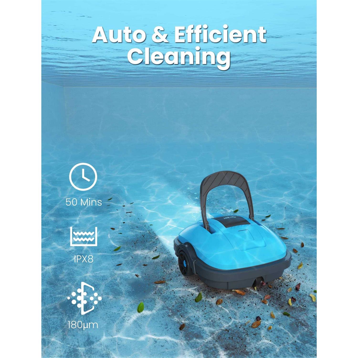 WYBOT Cordless Robotic Pool Cleaner Automatic Pool Vacuum Powerful Suction - Image 4
