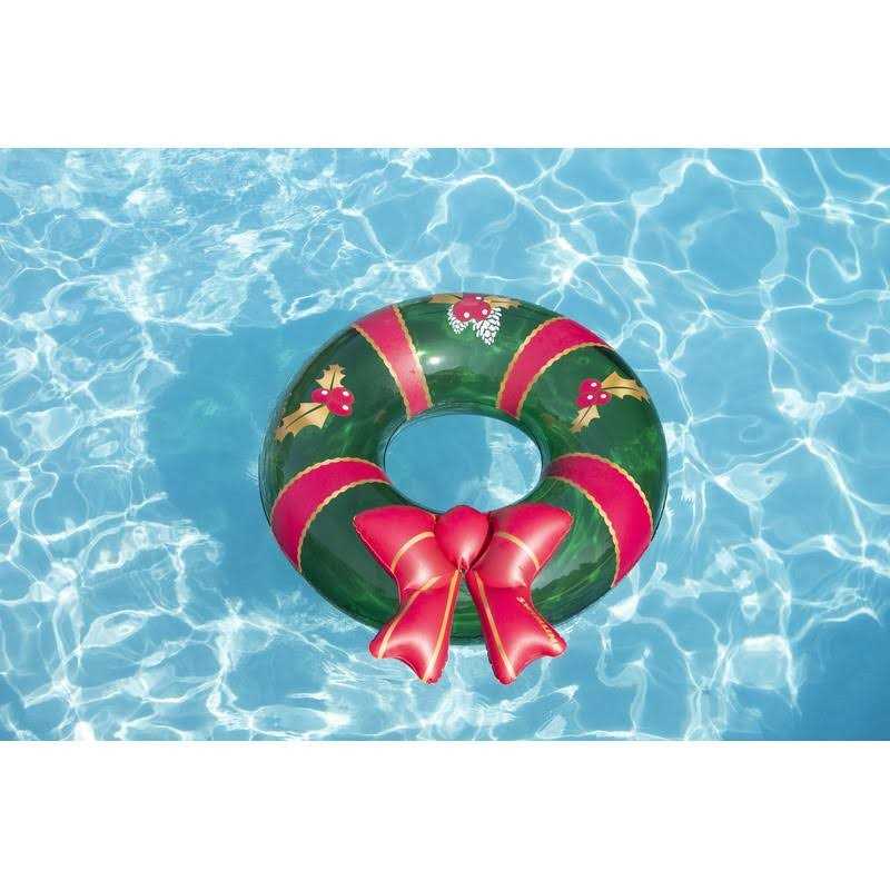 Swimline 42 Christmas Wreath with Bow Iatable Pool Inner Tube Ring - Image 3