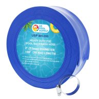 U.S. Pool Supply Heavy Duty Blue Swimming Pool Backwash Hose with Hose Clamp