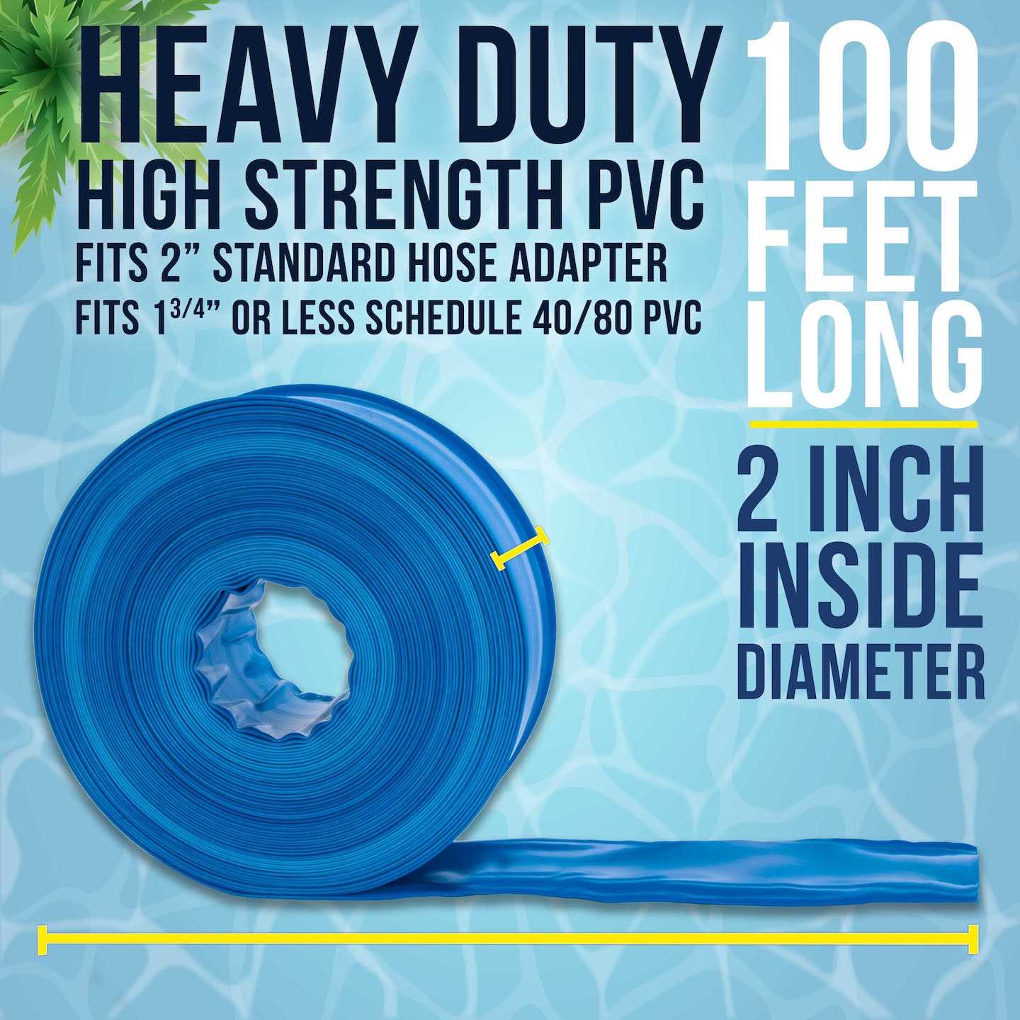 U.S. Pool Supply Heavy Duty Blue Swimming Pool Backwash Hose with Hose Clamp - Image 5