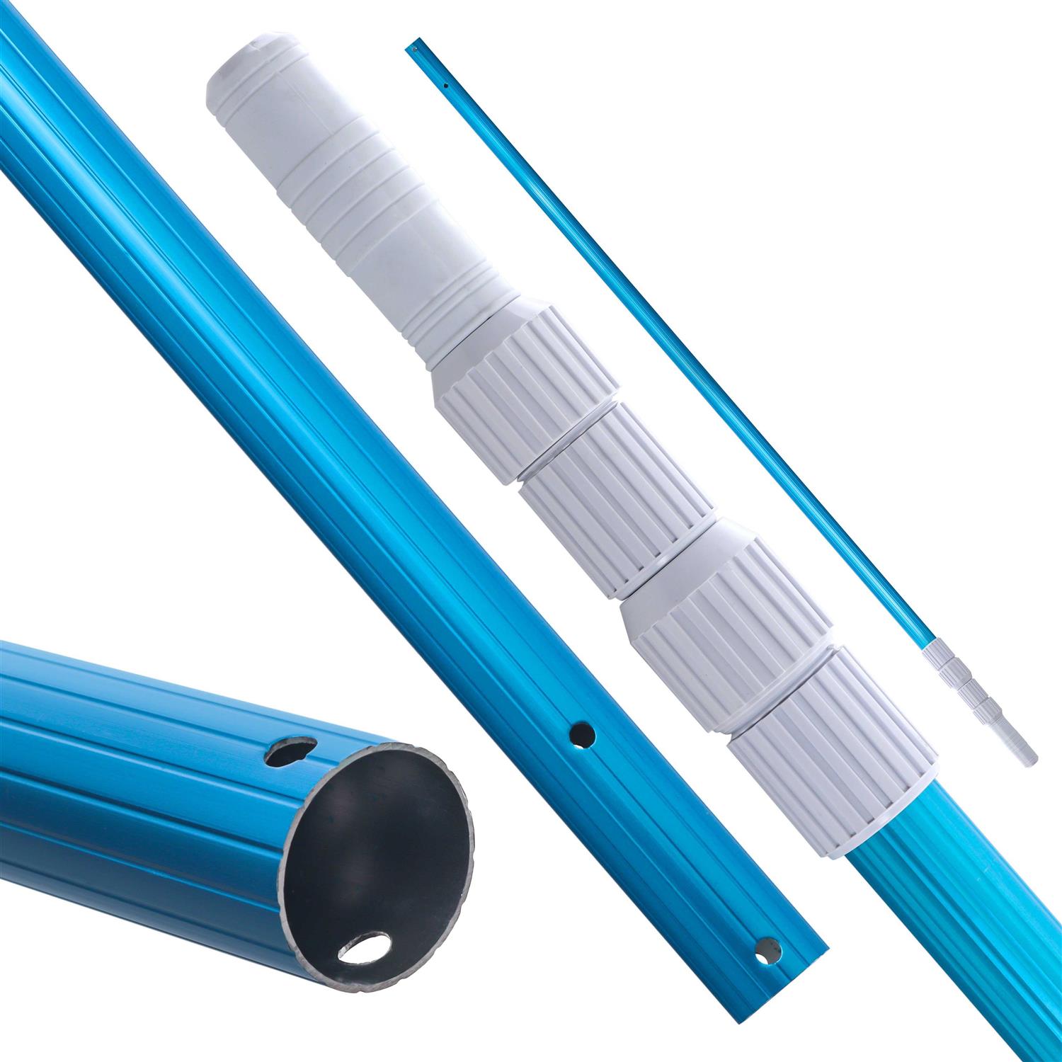 U.s. Pool Supply Professional Blue Anodized Aluminum Telescopic Swimming Pool Pole
