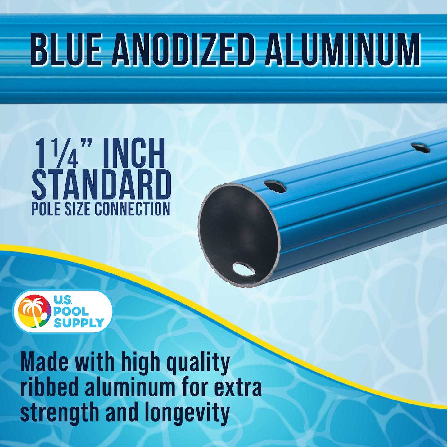 U.s. Pool Supply Professional Blue Anodized Aluminum Telescopic Swimming Pool Pole - Image 5