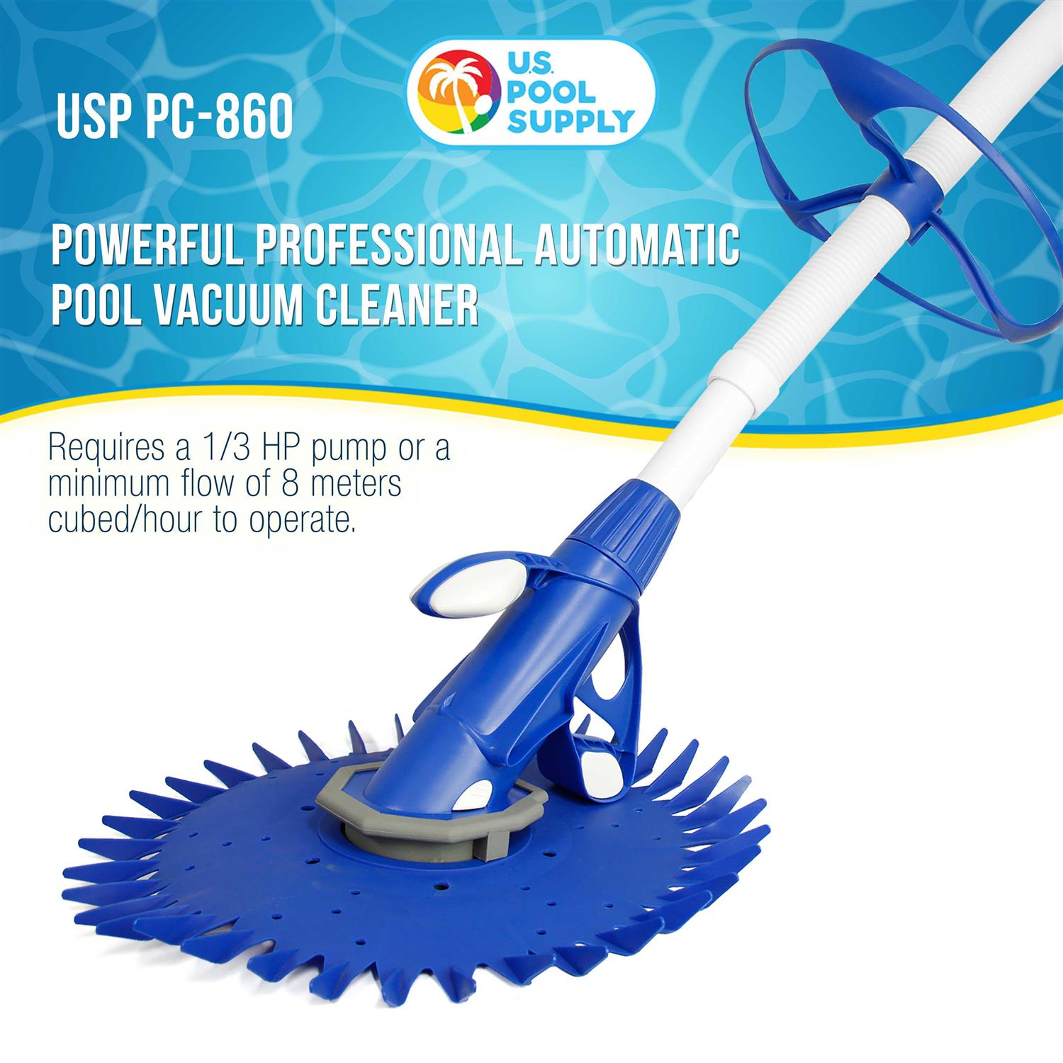 U.S. Pool Supply Professional Automatic Pool Vacuum Cleaner Powerful Suction that Removes Swimming Pool Debris, Cleans Floors, Walls and Steps - Image 2