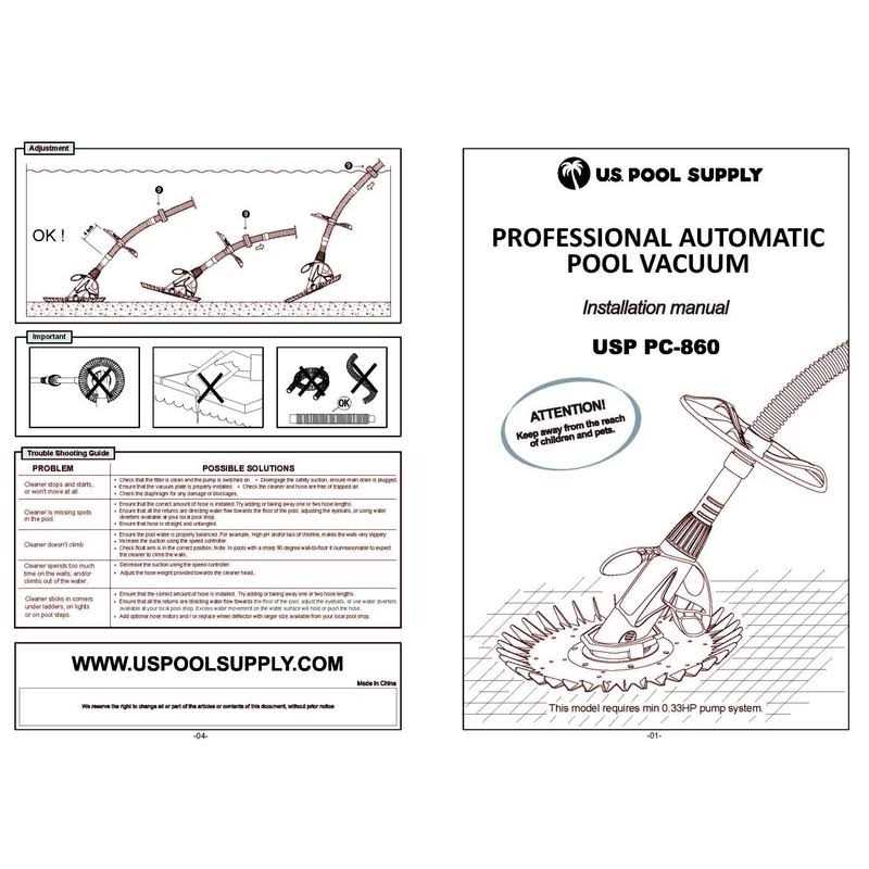 U.S. Pool Supply Professional Automatic Pool Vacuum Cleaner Powerful Suction that Removes Swimming Pool Debris, Cleans Floors, Walls and Steps - Image 4