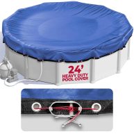 Round Pool Cover Premium Winter Pool Cover for Above Ground Pools, Extra Thick Material and Durable Design