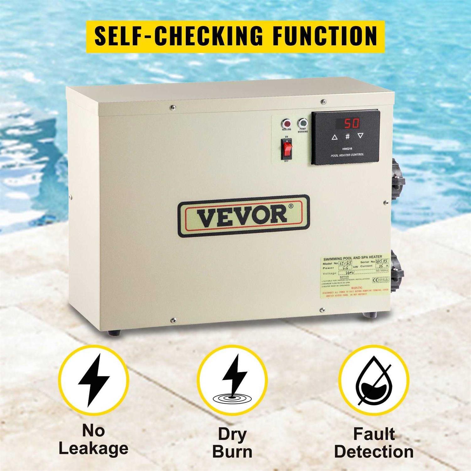 VEVOR Electric SPA Heater 240V 50-60HZ Digital SPA Water Heater - Image 2