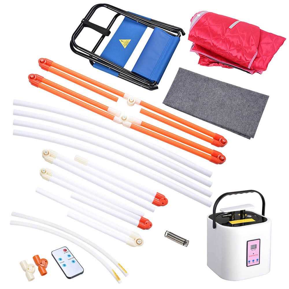 Yescom AplusBuy Portable Steam Sauna Tent Spa Detox Weight Loss w/ Large Chair Slimming Home Red 2L - Image 2