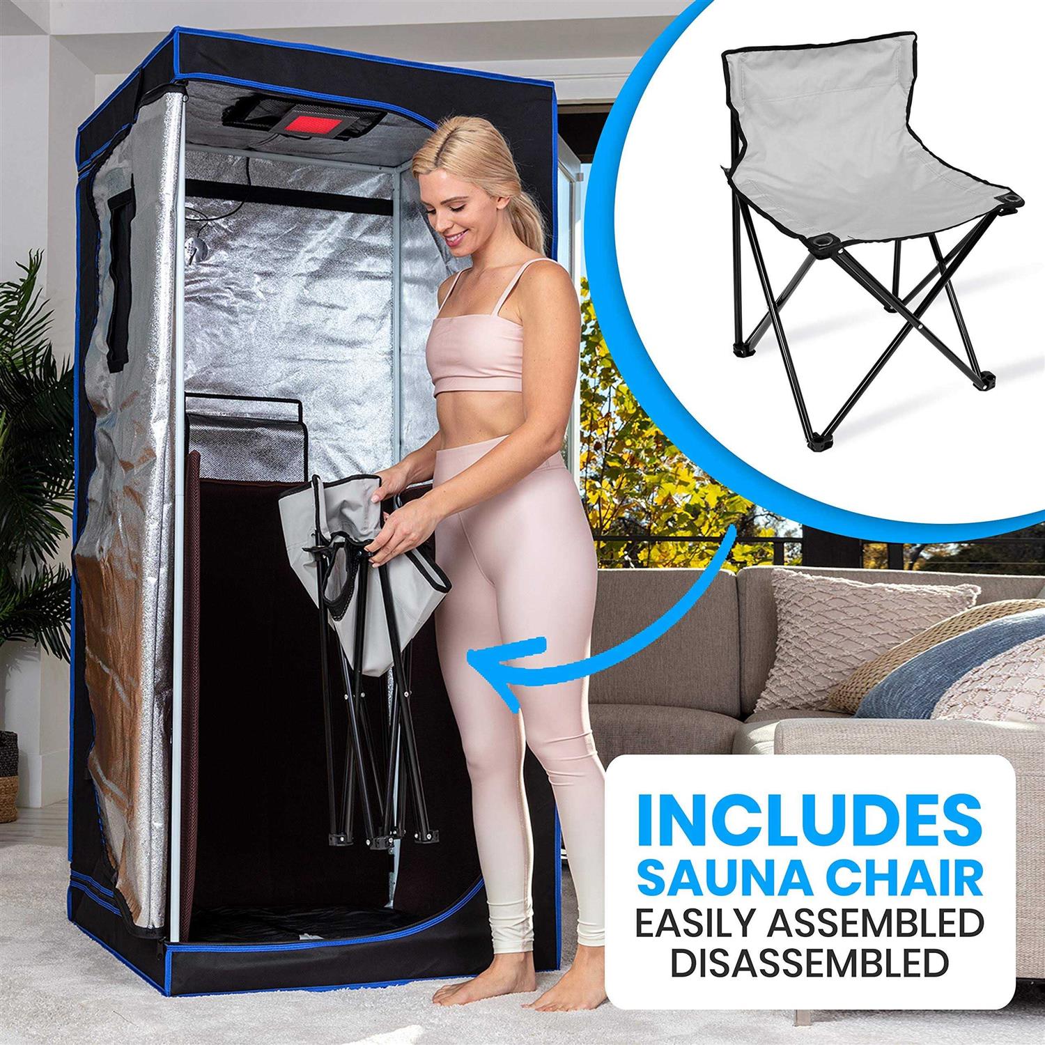SereneLife Portable Full Size Infrared Home Spa One Person Sauna - Image 2