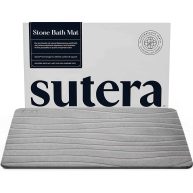 Sutera Stone Bath Mat Diatomaceous Earth Shower Mat Non-Slip Super Absorbent Quick Drying Bathroom Floor Mat