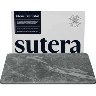 Sutera Stone Bath Mat Diatomaceous Earth Shower Mat Non-Slip Super Absorbent Quick Drying Bathroom Floor Mat