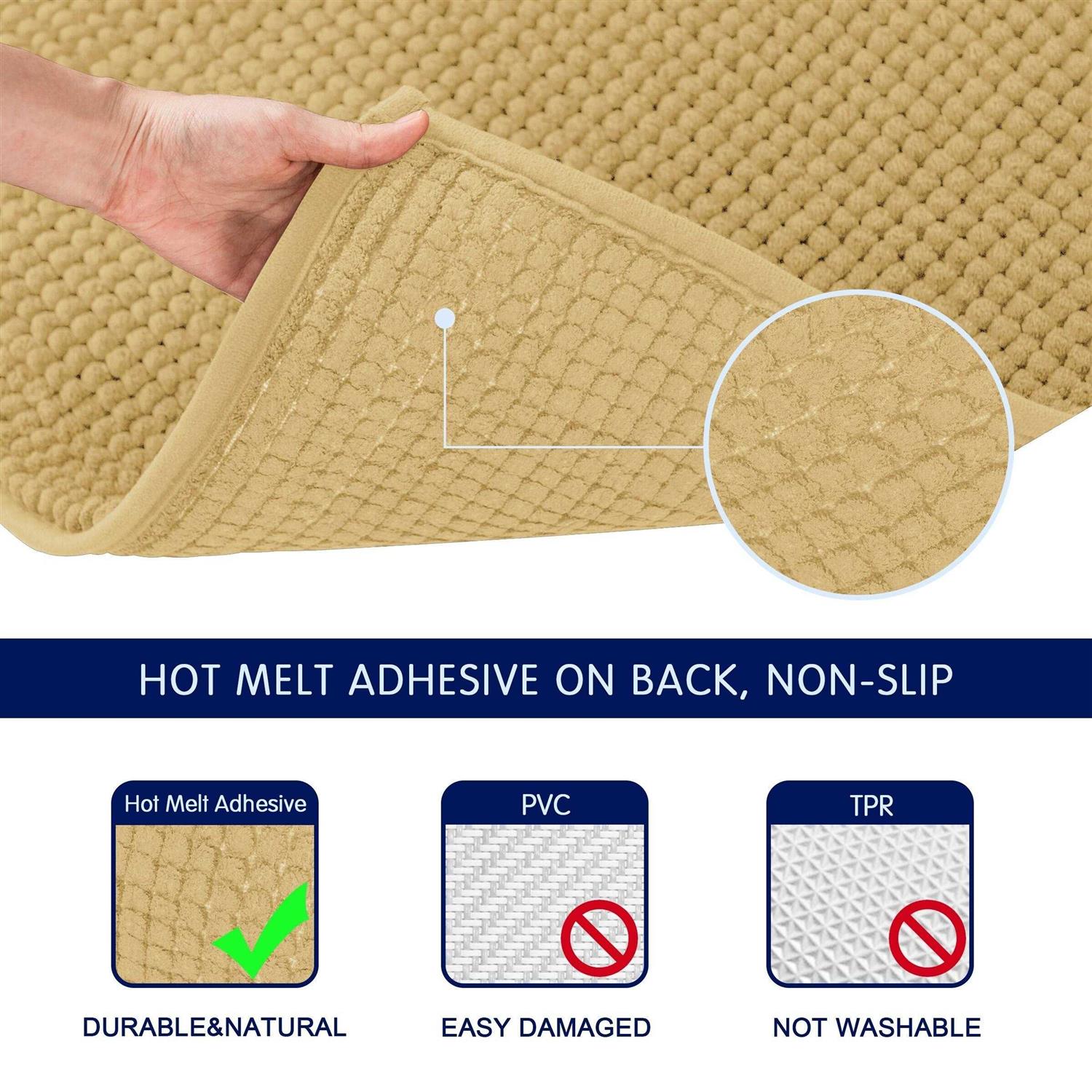 Subrtex Bathroom Rugs Chenille Soft - Image 5