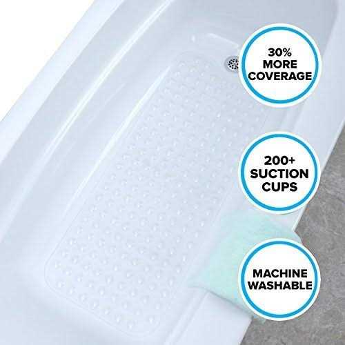 Slipx Solutions 39 x 16 Extra Long Vinyl Non-Slip Bath Mat - Image 3