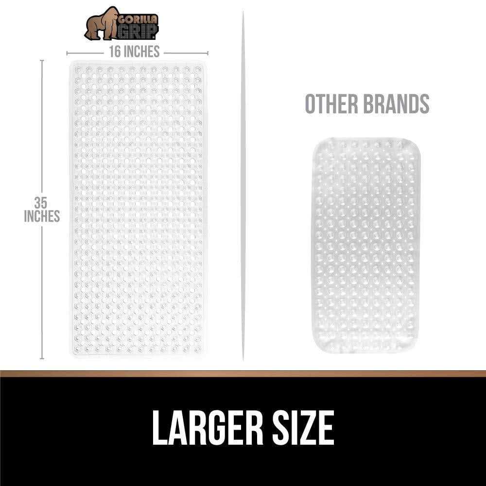 The Original Gorilla Grip Patented Shower and Bathtub Mat, 35×16, Long Bath Tub Floor Mats with Suction Cups and Drainage Holes, Machine Washable and - Image 3
