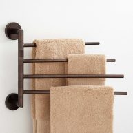 Signature Hardware 921736 Colvin Four Swing Arm Brass Towel Bar
