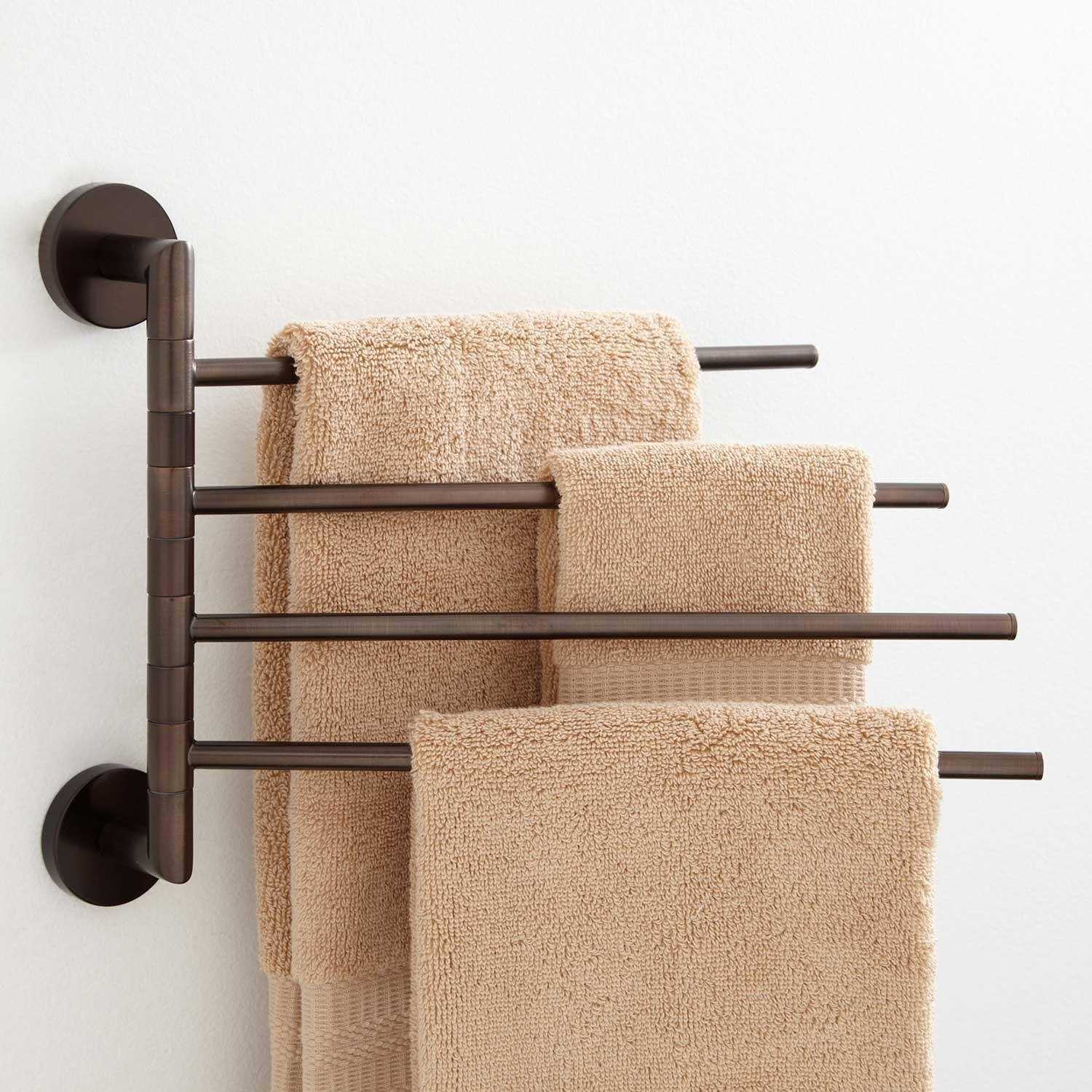 Signature Hardware 921736 Colvin Four Swing Arm Brass Towel Bar