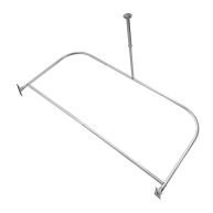 Utopia Alley Rustproof Aluminum D Shape Shower Rod with Ceiling Support for Freestanding Tubs