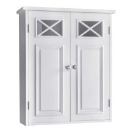 Teamson Home Dawson Wooden Wall Cabinet with Cross Molding and 2 Doors