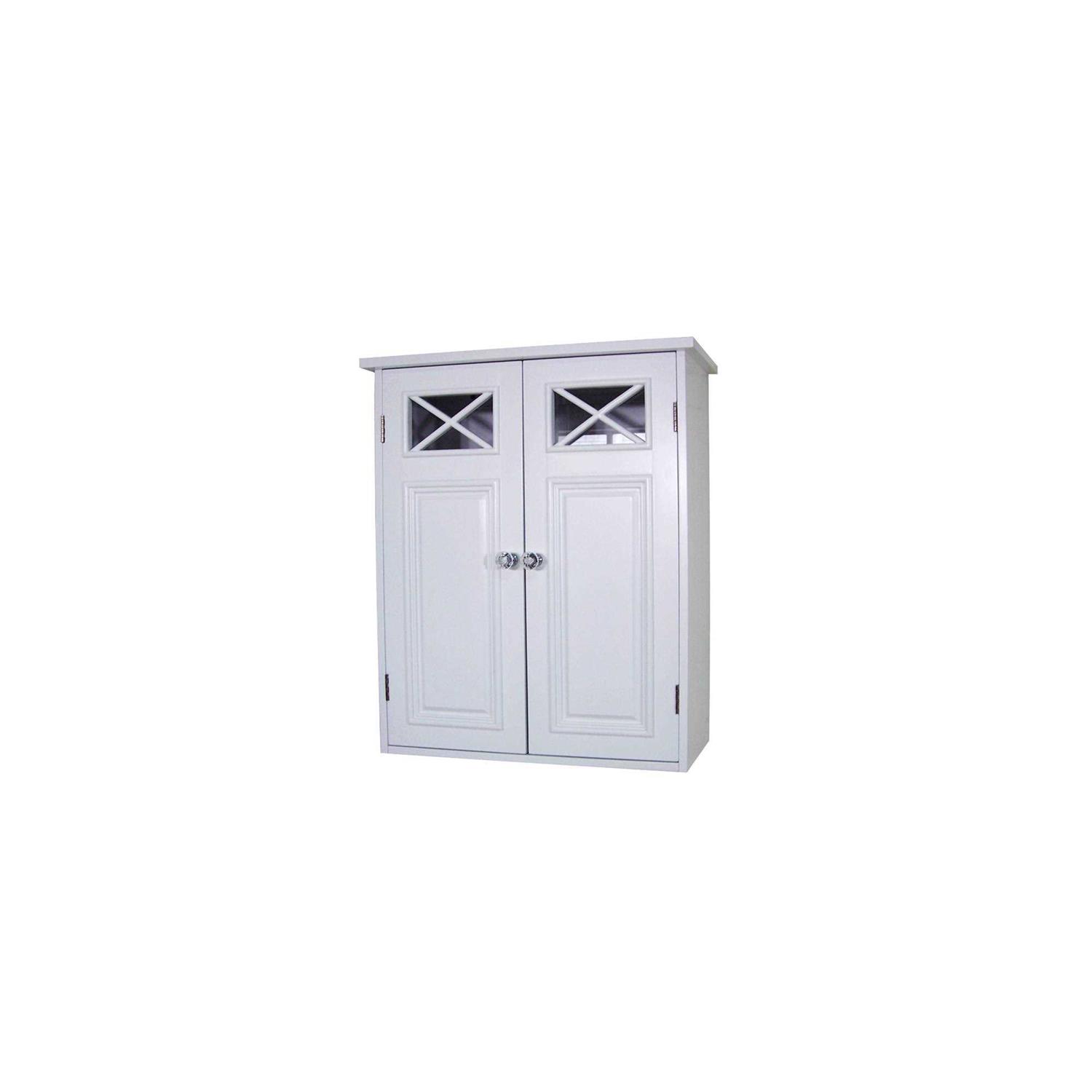 Teamson Home Dawson Wooden Wall Cabinet with Cross Molding and 2 Doors - Image 2