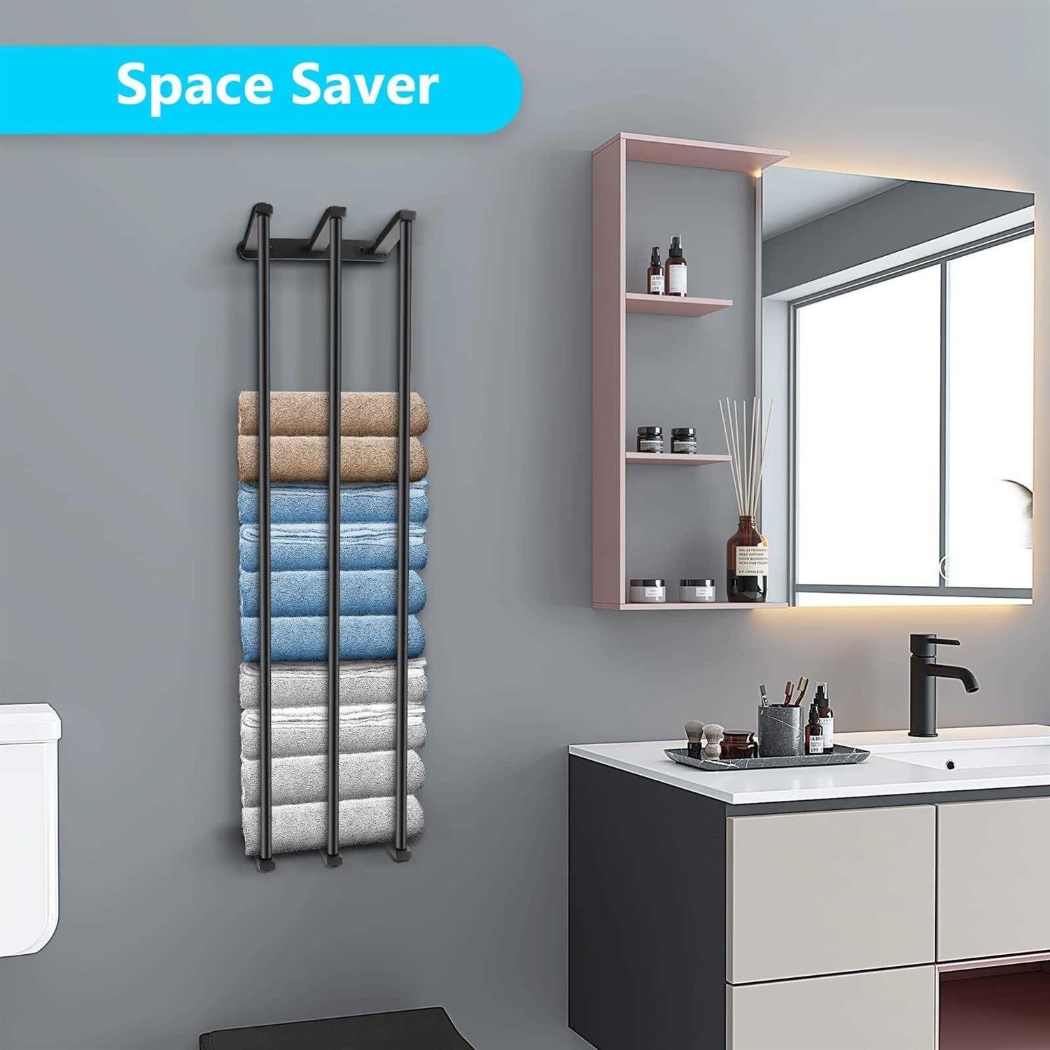 Sancagy Towel Racks for Bathroom Wall Mounted, Rolled Towel Holder, and Towel Organizer for Small Bathroom - Image 2