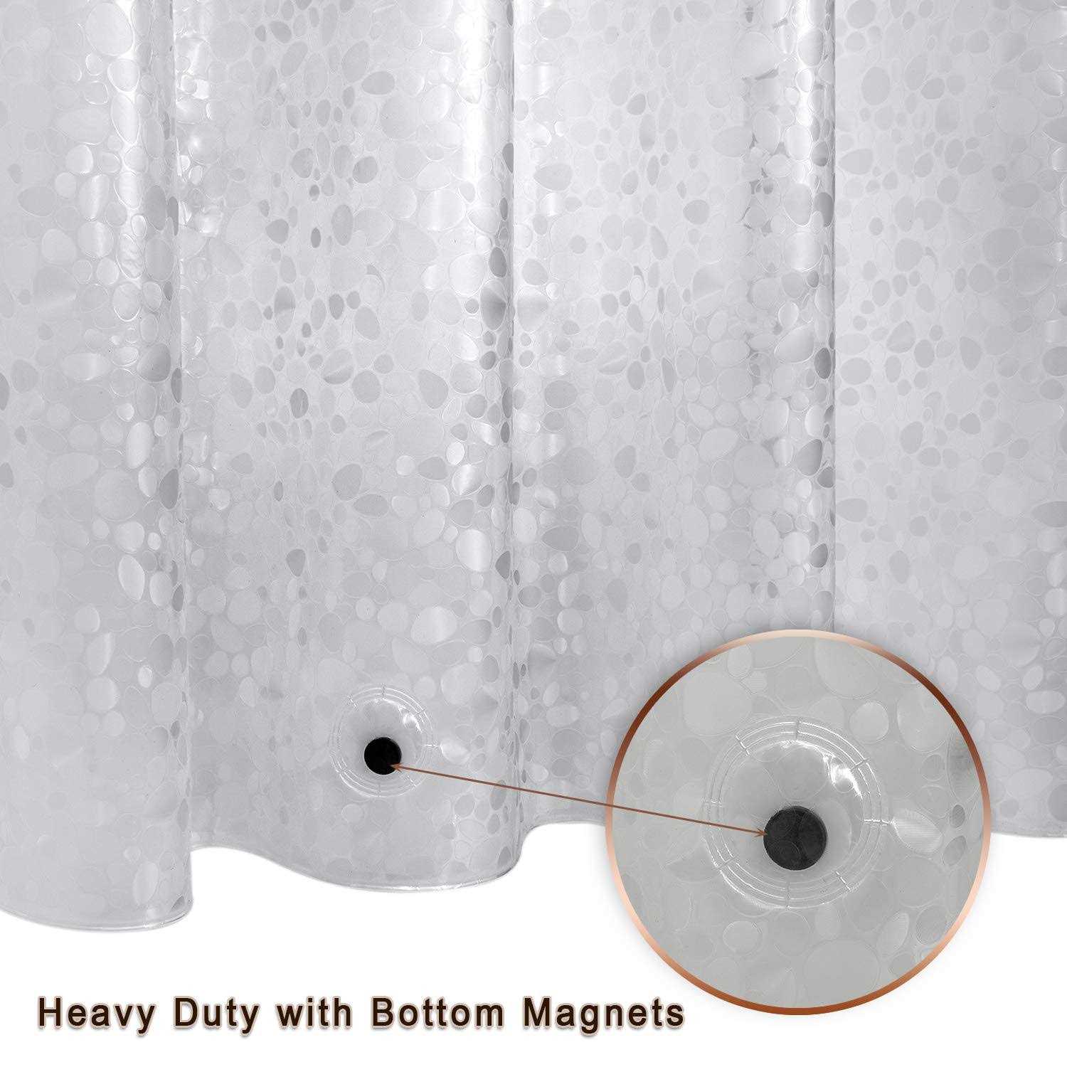 Waterproof Shower Curtain Liner 8G EVA Thick with Heavy Duty 3 Bottom Magnets - Image 4