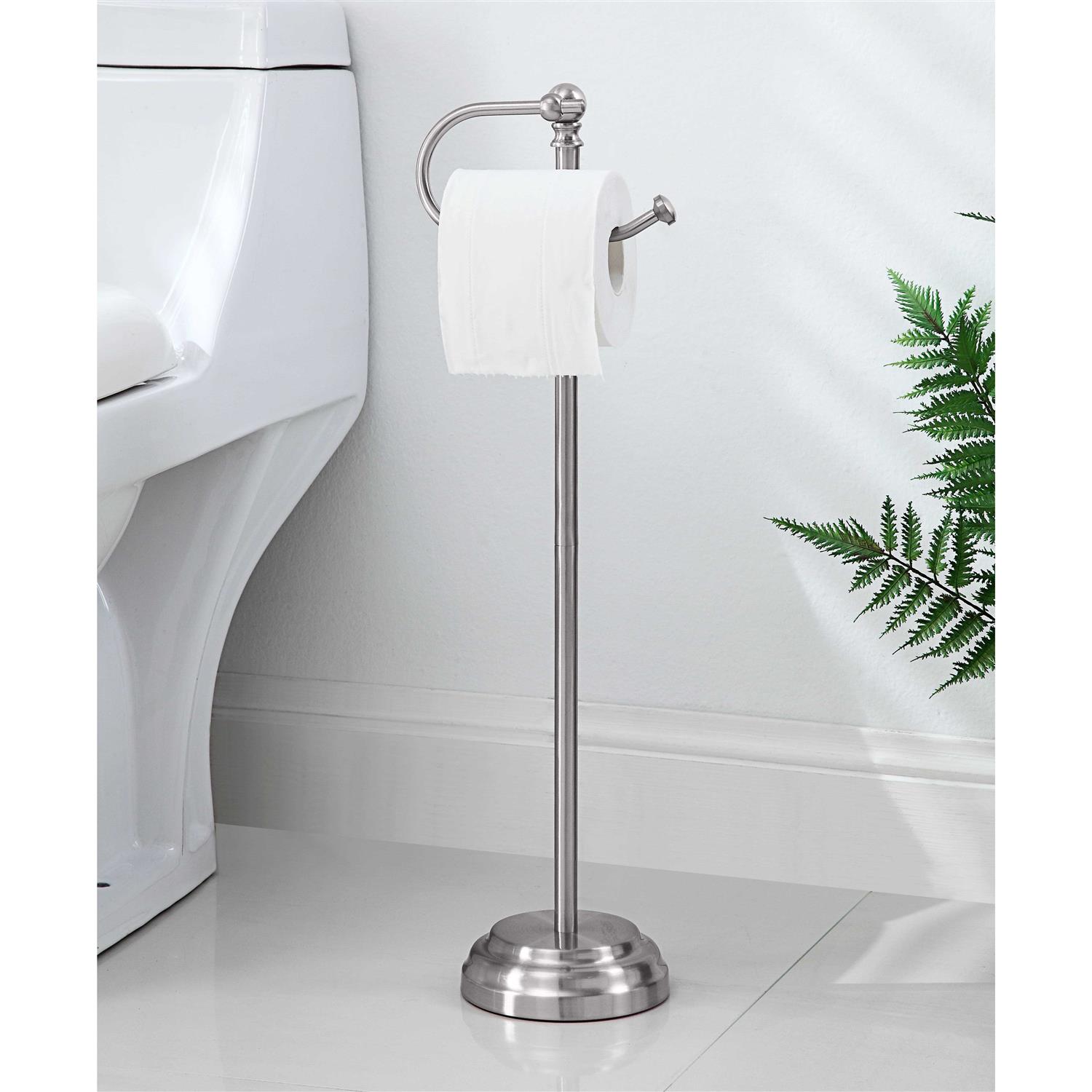 SunnyPoint Classic Bathroom Free Standing Toilet Tissue Paper Roll Holder Stand - Image 5